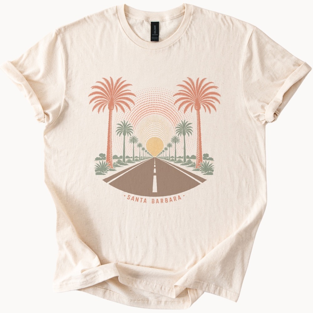 Santa Barbara Tee Vanishing Point Road Vintage Style